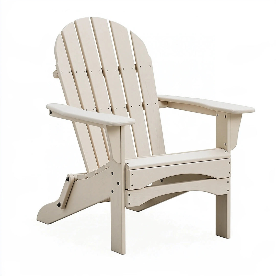 Sedia Adirondack 80 x 90 x 100 cm in legno beige pieghevole da esterno