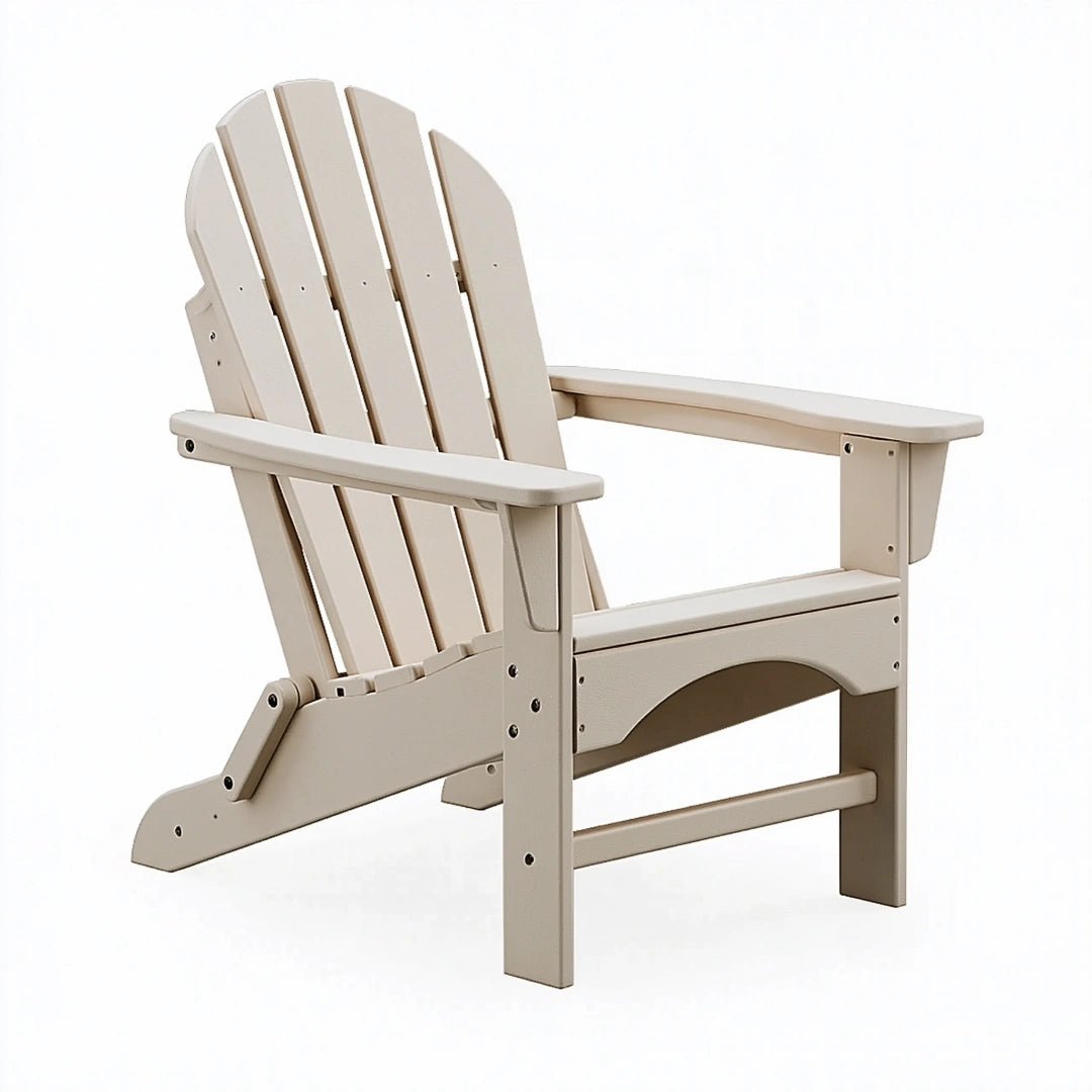 Sedia Adirondack 80 x 95 x 100 cm in plastica beige da esterno - schienale reclinabile