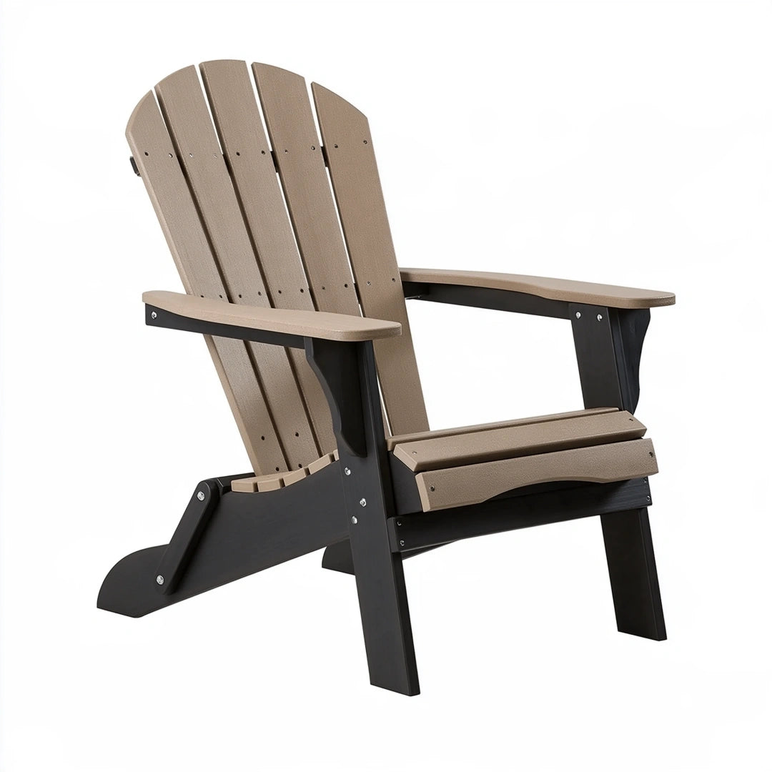 Sedia da giardino Adirondack 80 x 83 x 97 cm in polietilene marrone e nero con braccioli