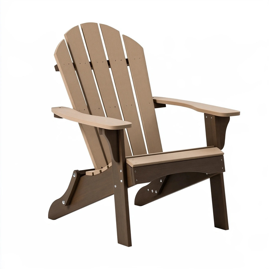 Sedia da giardino Adirondack 83 x 79 x 98 cm in polietilene marrone con braccioli