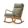 Sedia a dondolo 70 x 95 x 105 cm in legno e tessuto verde stile nordico