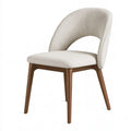 Sedia da pranzo 55 x 58 x 80 cm in tessuto beige e legno marrone - schienale curvo imbottito