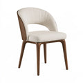 Sedia da pranzo 58 x 57 x 78 cm in tessuto avorio e legno marrone con schienale avvolgente
