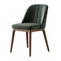 Sedia da pranzo 52 x 61 x 86 cm in tessuto verde con gambe in legno - imbottita moderna