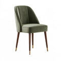 Sedia imbottita 55 x 62 x 84 cm in tessuto verde con gambe in legno stile moderno