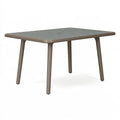Tavolo da giardino 160 x 90 x 75 cm in polipropilene tortora - rettangolare moderno