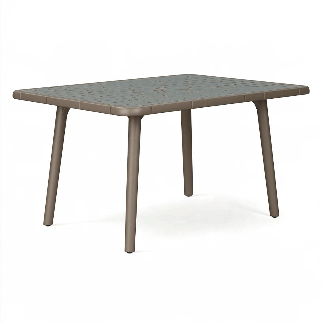Tavolo da giardino 160 x 90 x 75 cm in polipropilene tortora - rettangolare moderno