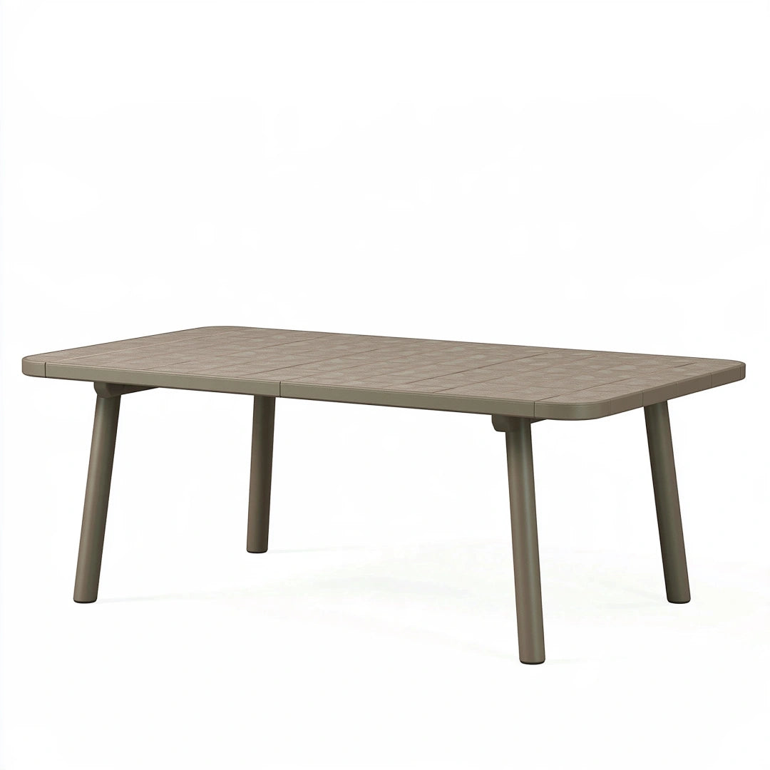 Tavolo da giardino 160 x 90 x 75 cm in plastica tortora - rettangolare moderno