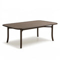 Tavolo da giardino rettangolare 180 x 90 x 75 cm marrone in metallo con piano effetto legno